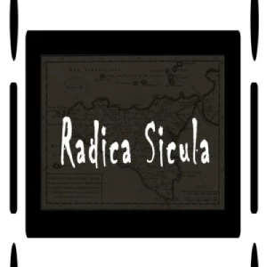 Affiche du groupe Radica Sicula en noir et blanc en format de diapositif